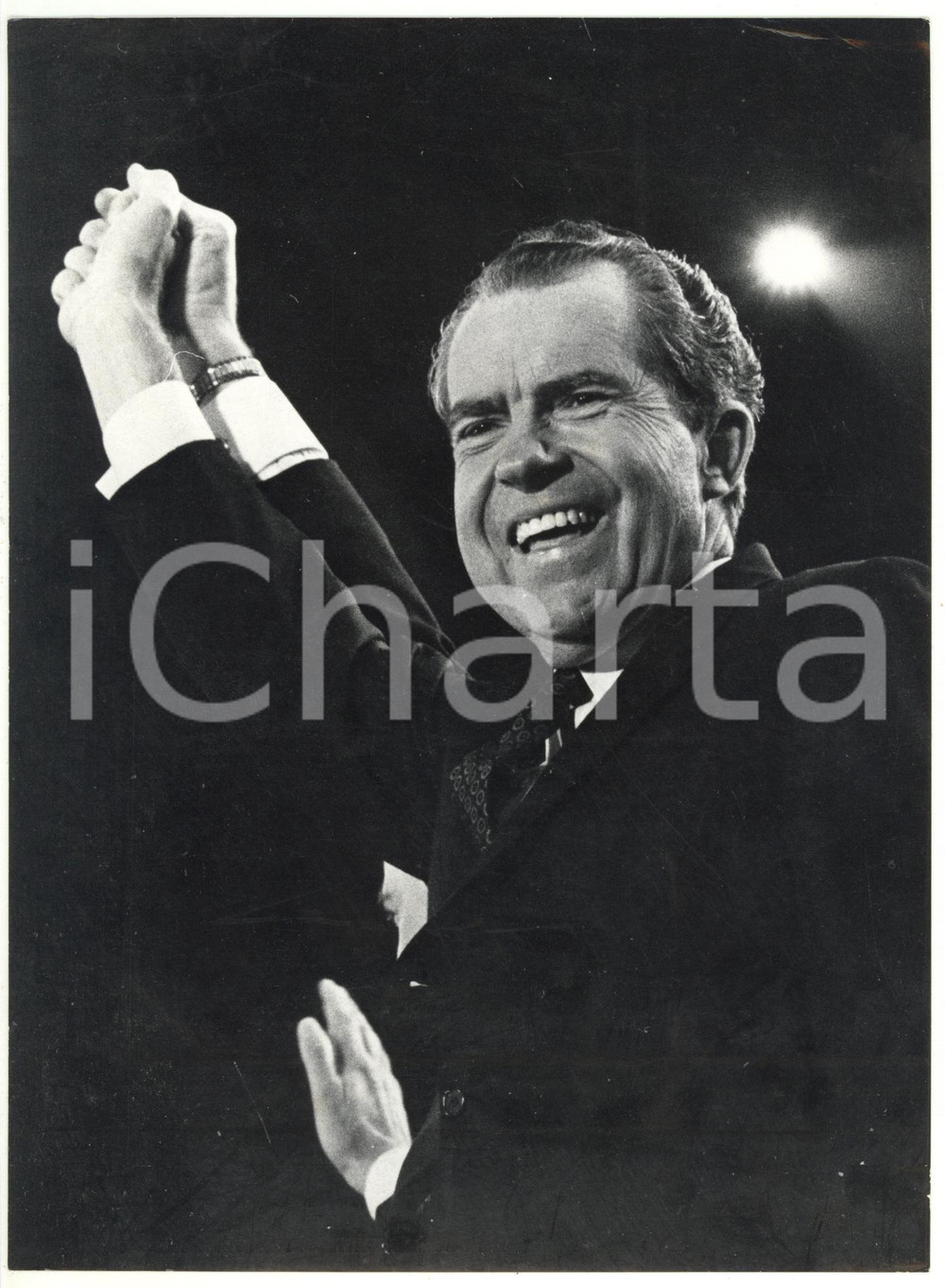 Fotografia d epoca originale 1968 NEW YORK Madison Square Garden  Richard NIXON vince elezioni presidenziali 1