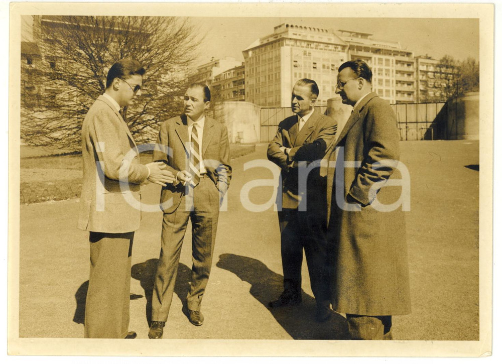 Fotografia d epoca originale 1957 CALCIO TORINO  JUVENTUS Umberto AGNELLI Sandro PUPPO Teobaldo DEPRETINI 1