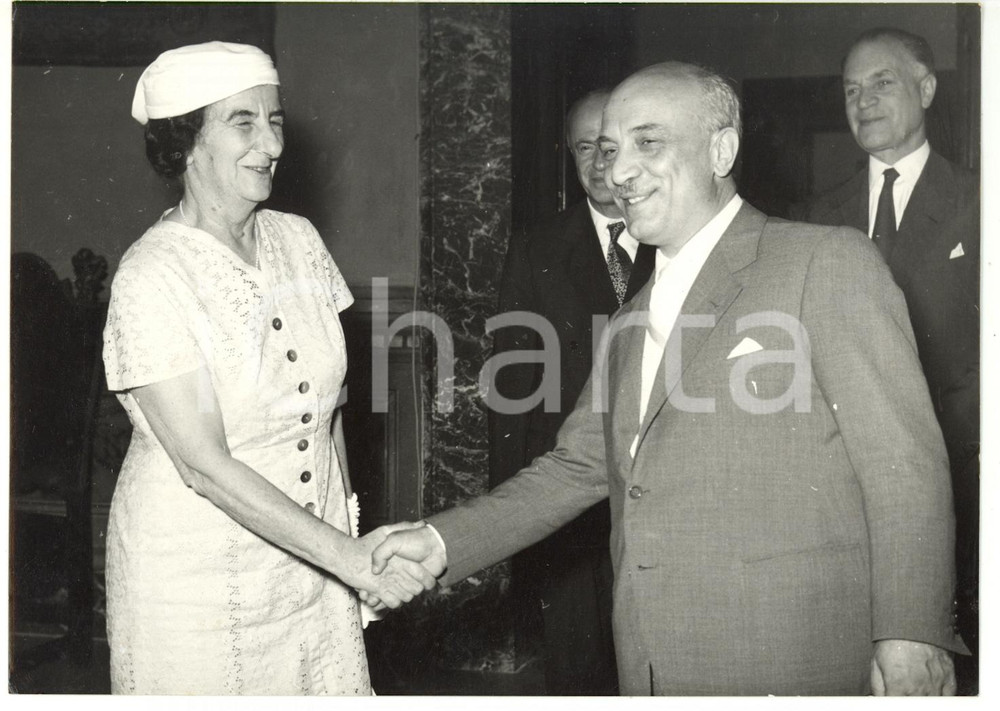 1958 ROMA Amintore FANFANI riceve Golda MEIR ministro degli Esteri di ISRAELE 