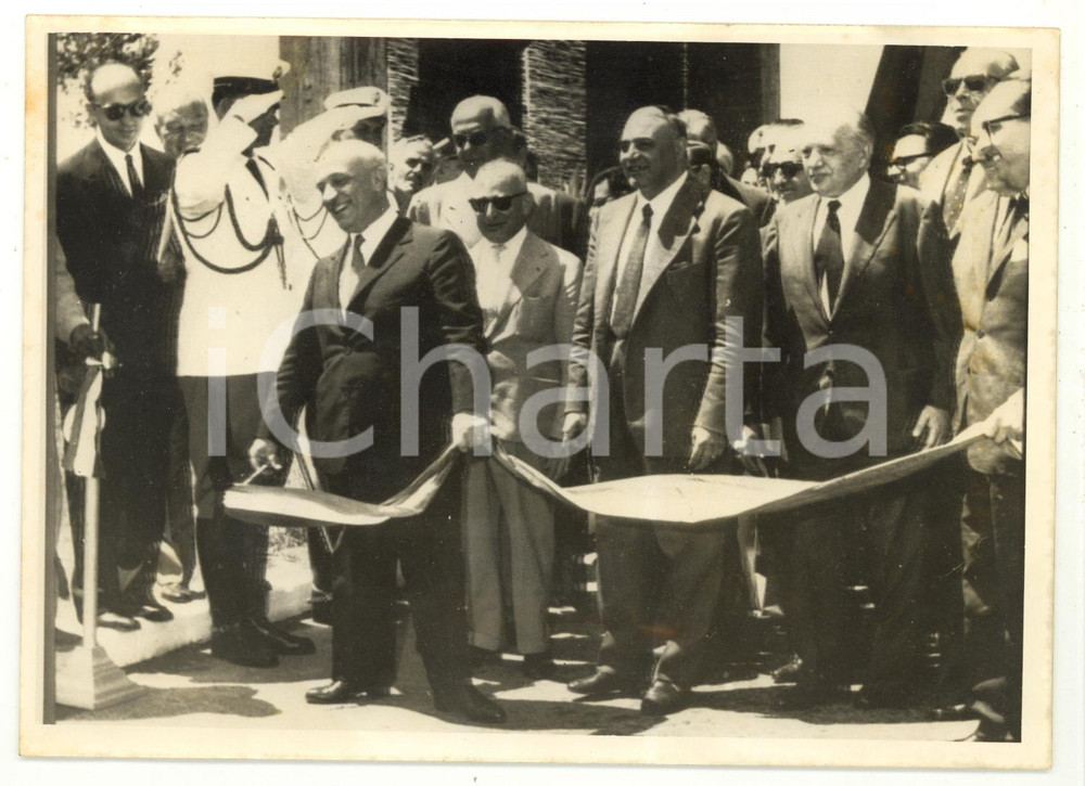 Fotografia d epoca originale 1961 AUTOSTRADA A3 Amintore FANFANI inaugura il tratto POMPEISALERNO  Foto 1