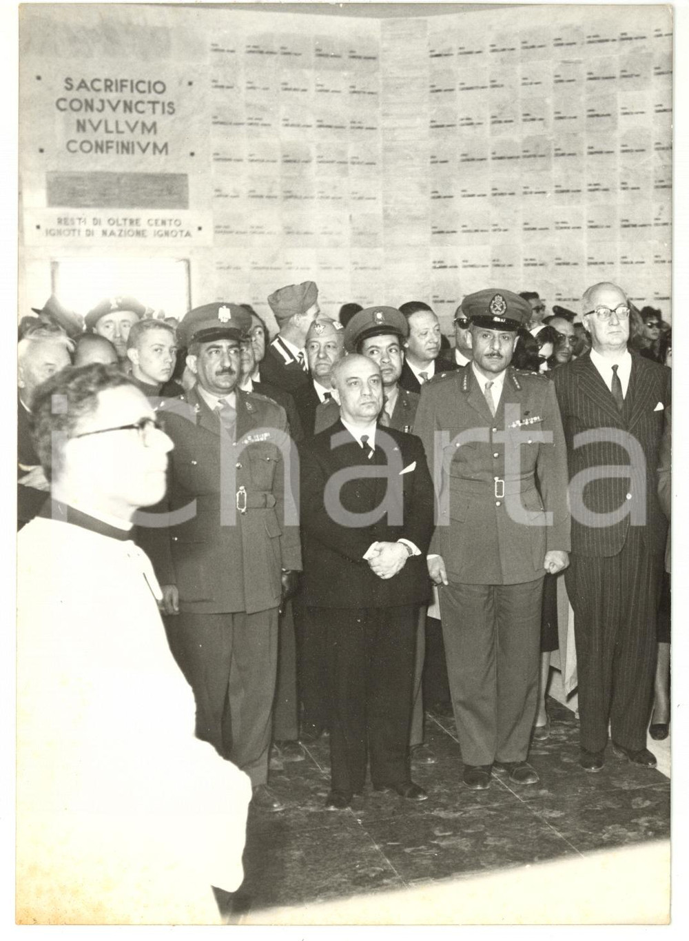 Fotografia d epoca originale 1959 EL ALAMEIN Inaugurazione SACRARIO  Amintore FANFANI durante la cerimonia 1