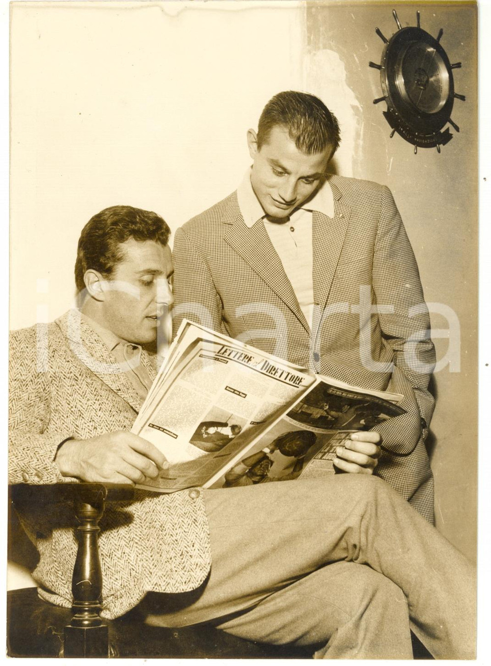 1956 BERGAMO Ritiro NAZIONALE CALCIO Giorgio GHEZZI e Gaudenzio BERNASCONI *Foto
