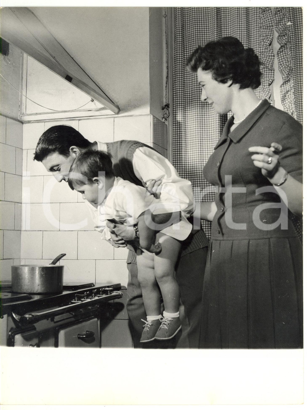 1960 ca MILANO Giocatore Eddie FIRMANI con la famiglia *Foto 18x24 cm