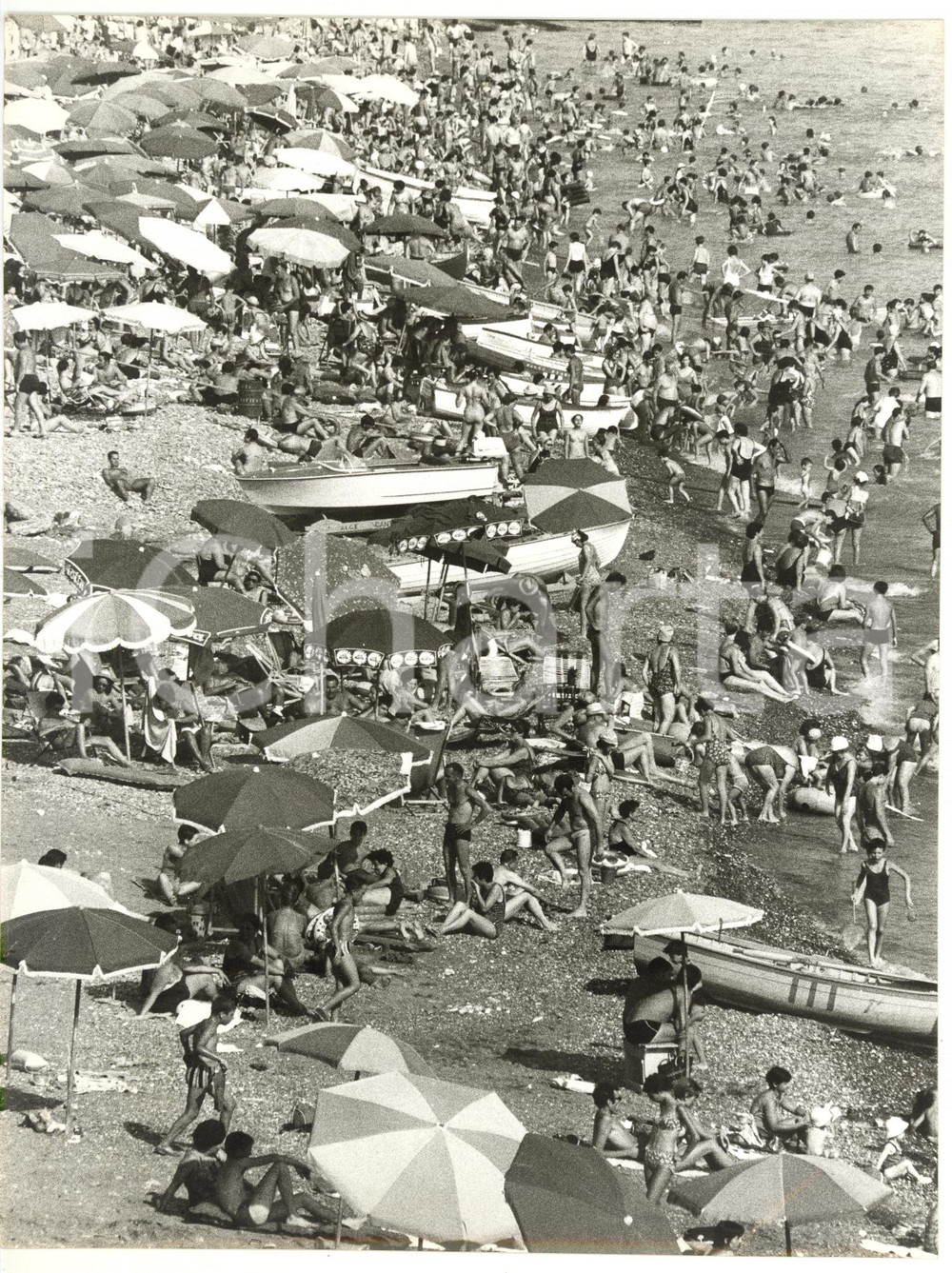 1953 CHIAVARI Agosto al mare *Fotografia VINTAGE 18x24 cm