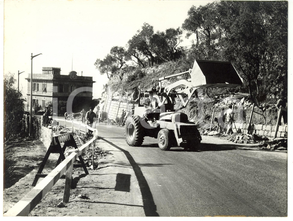 1959 VIA AURELIA Veduta dei lavori tra RECCO e RUTA *Foto 24x18 cm