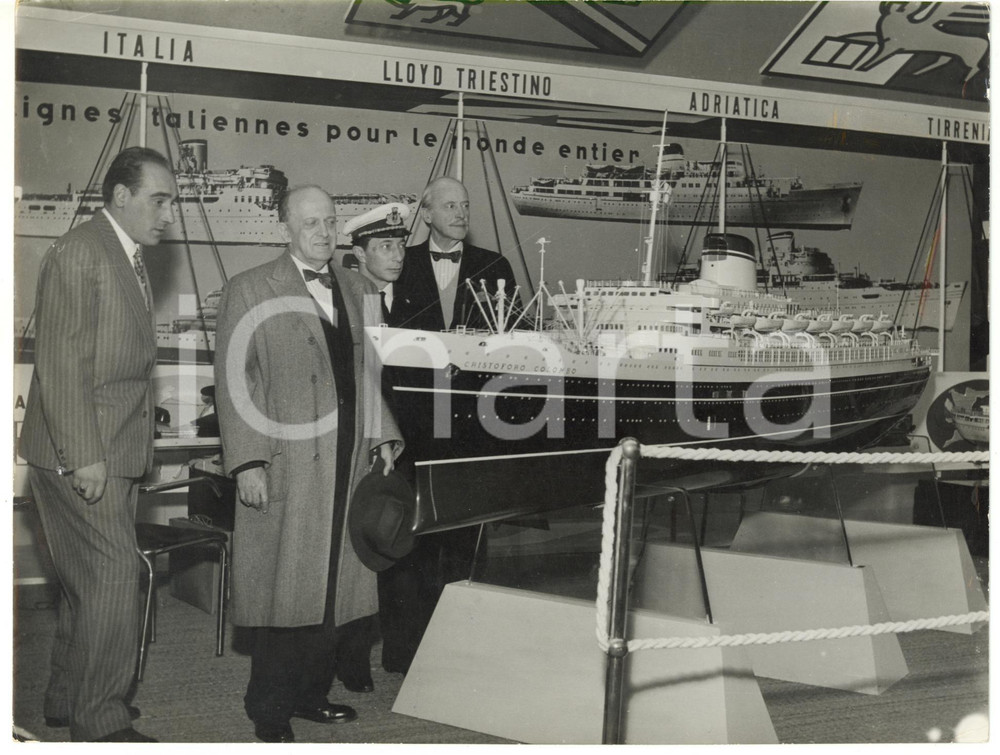 1954 PARIS Salon Nautique - Stand FINMARE con modellino T/N CRISTOFORO COLOMBO