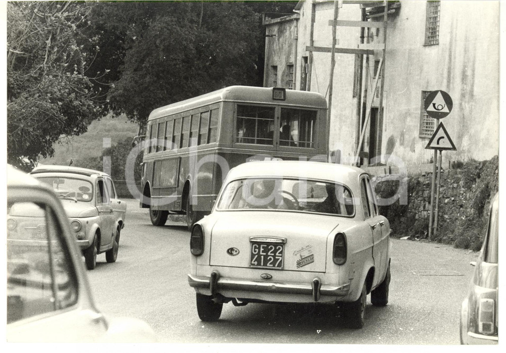 1965 ca GENOVA Passaggio autobus 80 *Foto VINTAGE 24x16