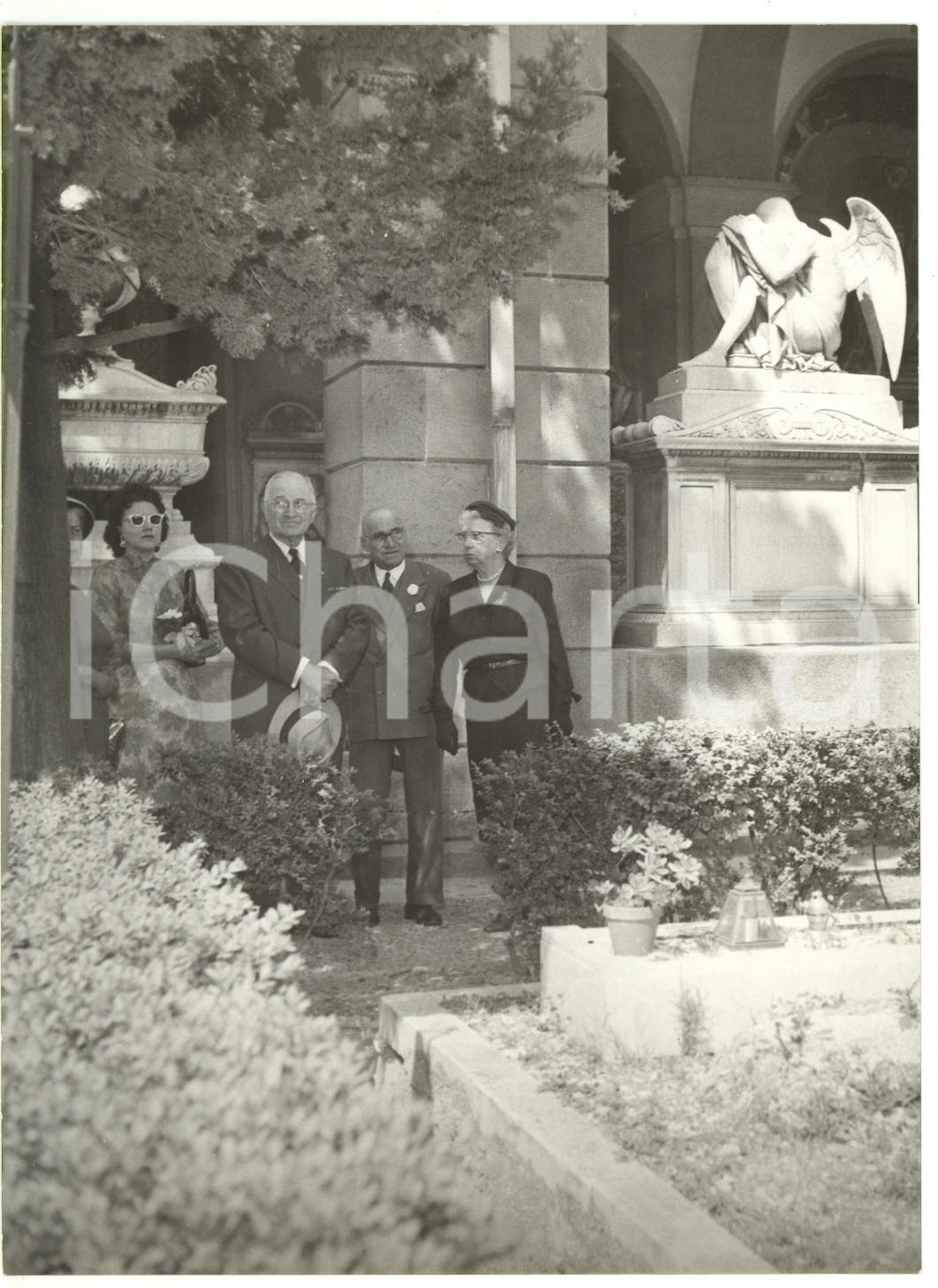 1958 GENOVA Cimitero di STAGLIENO - Harry TRUMAN in visita *Foto 13x18 cm