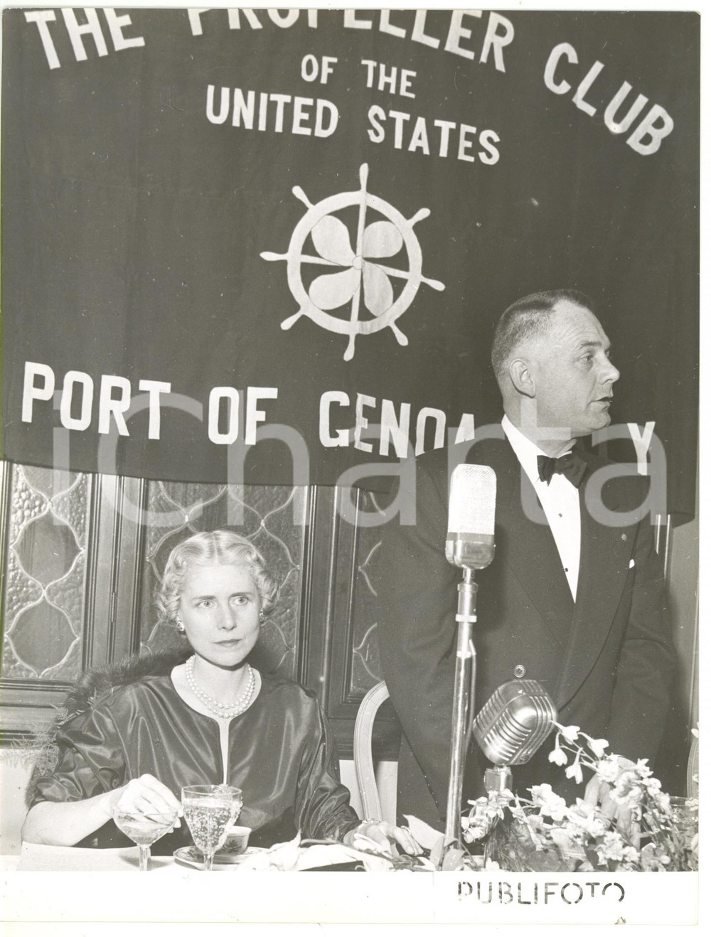 1953 PORTO DI GENOVA The Propeller Club - Clare BOOTHE LUCE ambasciatrice USA