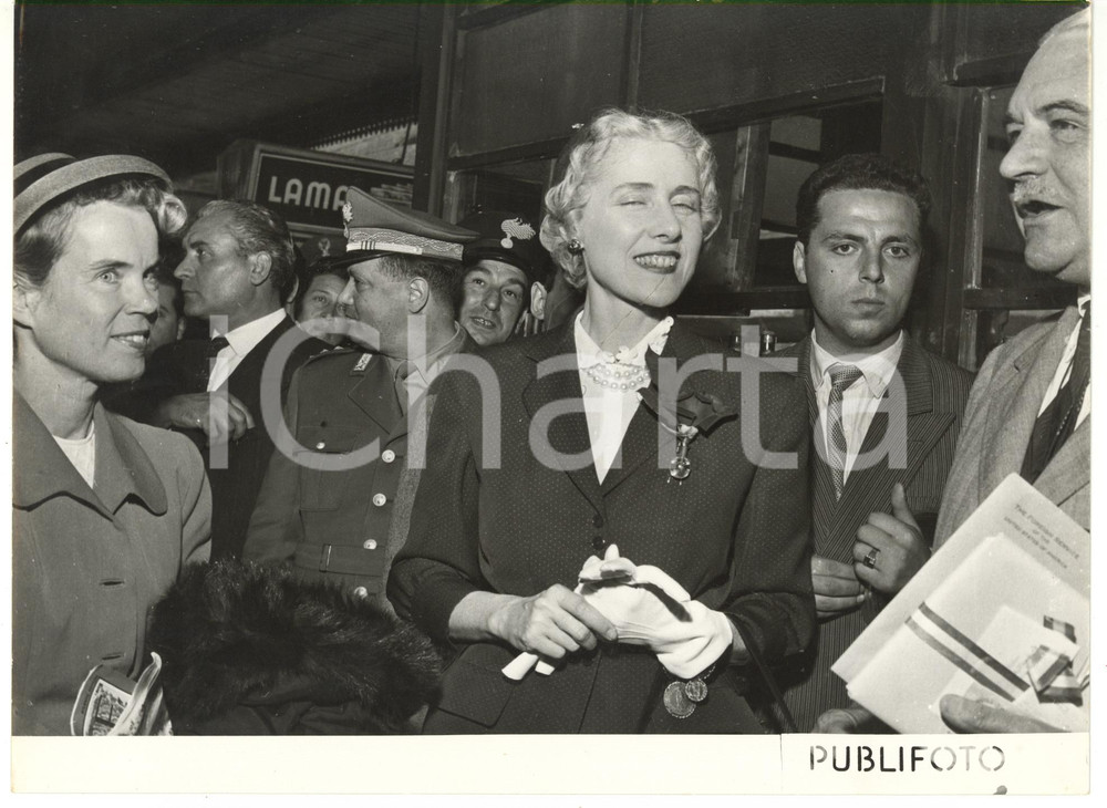 1953 GENOVA Visita ufficiale di Clare BOOTHE LUCE ambasciatrice USA *Foto 24x18