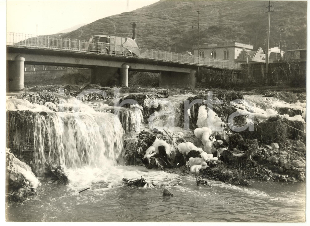 Inverno 1956 GENOVA - MOLASSANA Camion attraversa il ponte *Foto VINTAGE 18x24