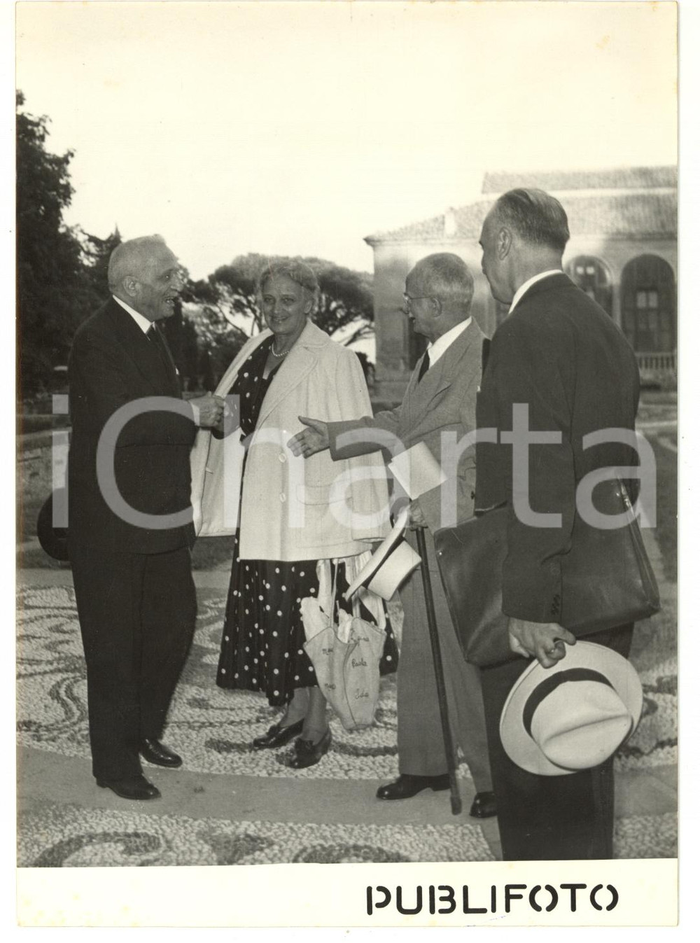 1953 CAPRAROLA Luigi EINAUDI riceve Enrico DE NICOLA *Foto 13x18