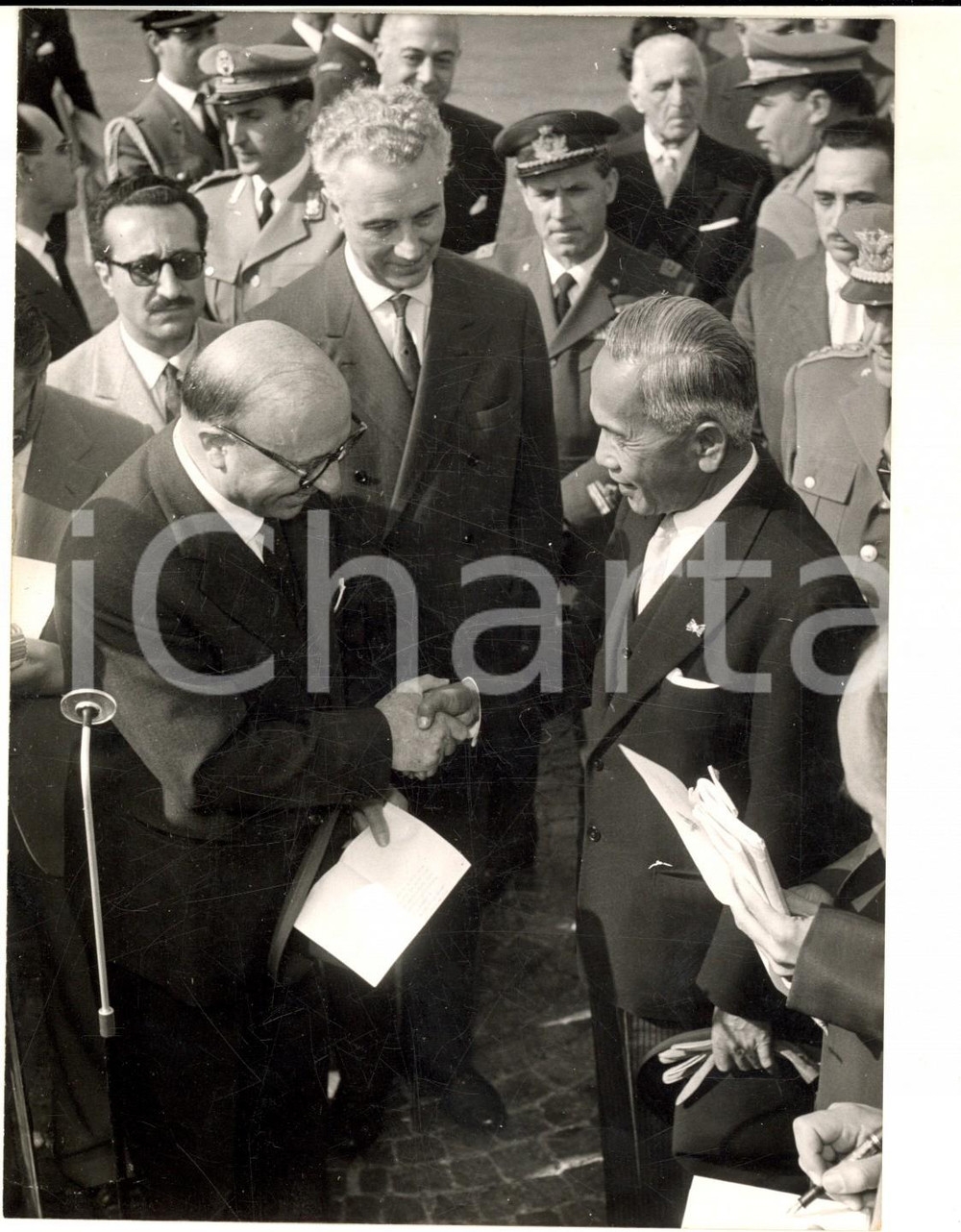 1955 ROMA CIAMPINO Accoglienza per Plaek Phibunsongkhram premier THAILANDIA Foto