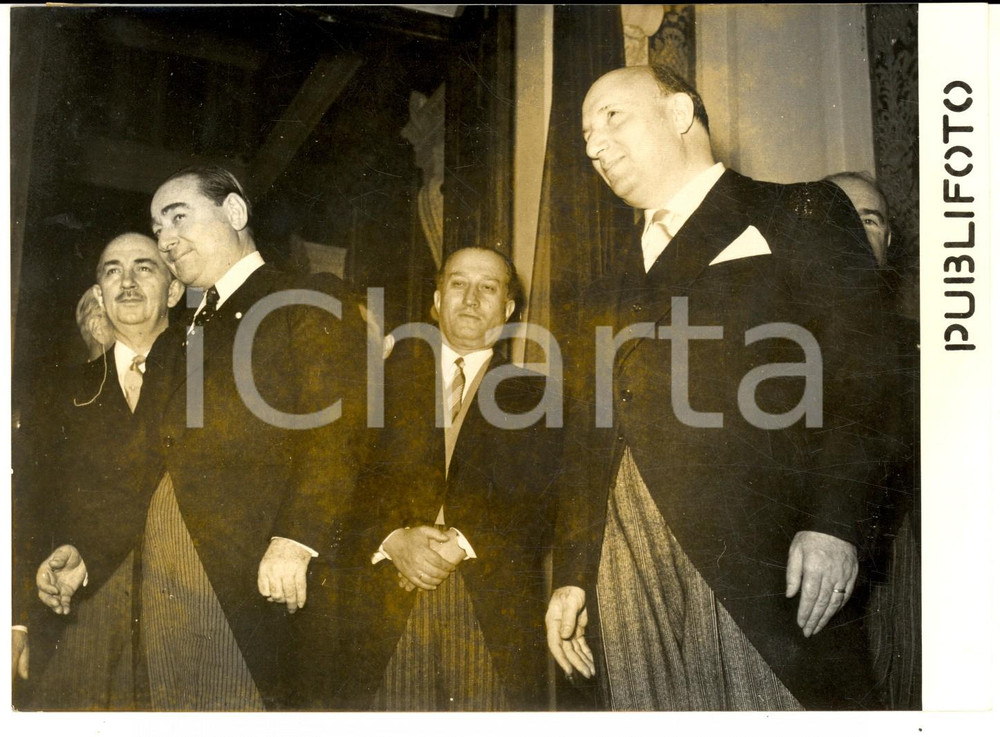 1955 ROMA Mario SCELBA riceve ministri turchi Adnan MENDERES e Fuad KOPRULU Foto
