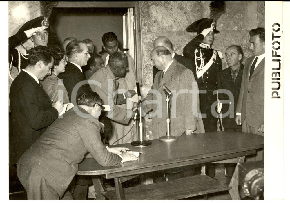 1954 ROMA Mario SCELBA riceve John KOTELAWALA premier SRI LANKA - Foto