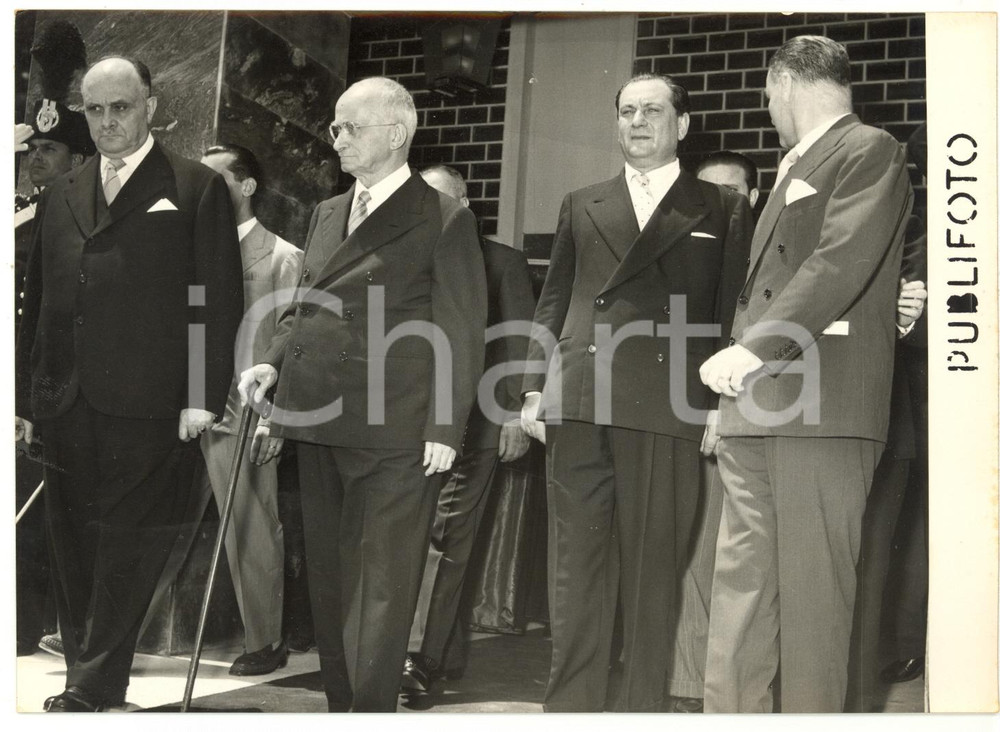1953 NAPOLI Luigi EINAUDI inaugura la MOSTRA D'OLTREMARE *Fotografia 18x13