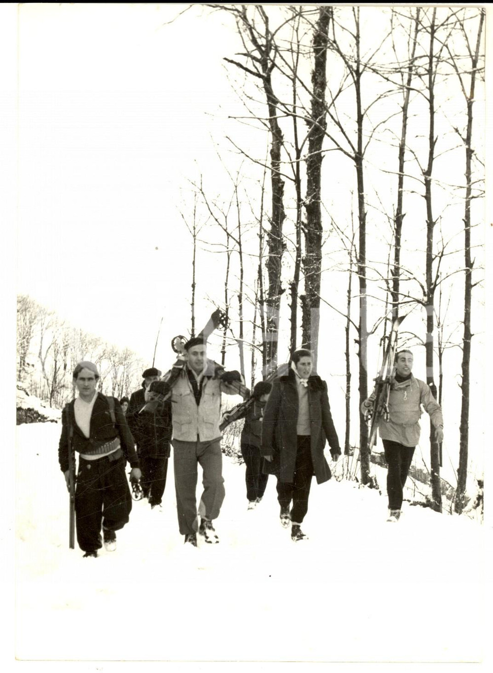 Gennaio 1958 NAPOLI Sciatori sul VESUVIO coperto dalla neve *Foto 13x18 cm