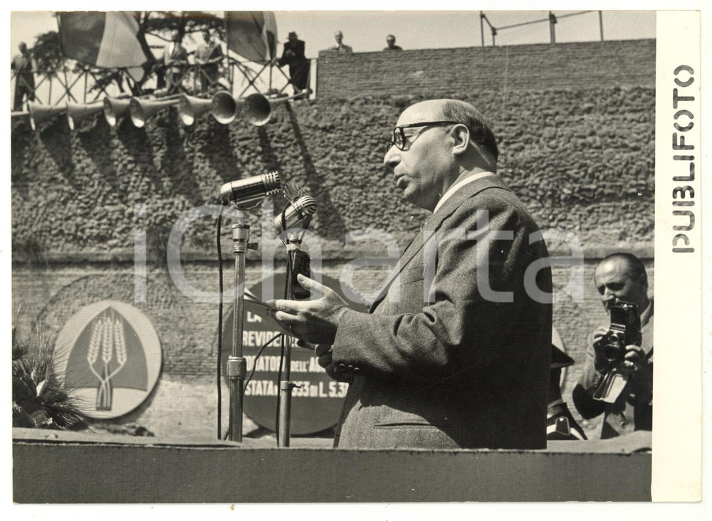 1954 ROMA VIII Congresso COLDIRETTI - Discorso di Mario SCELBA *Foto 18x13