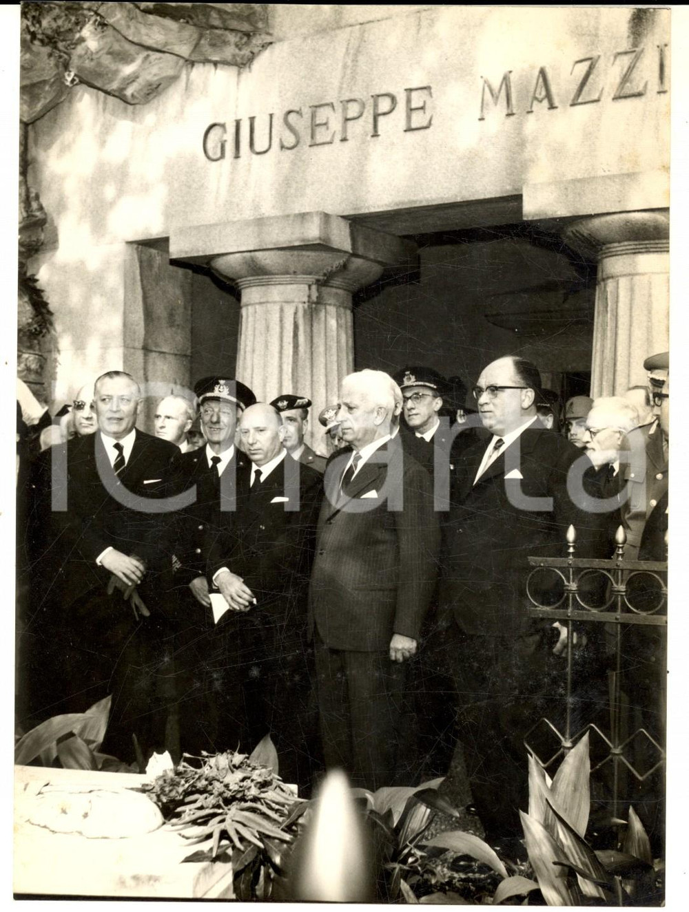 1955 ca GENOVA STAGLIENO - Mario SCELBA durante commemorazione Giuseppe MAZZINI