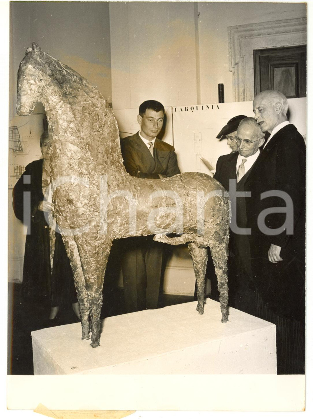 1955 ROMA Esposizione Accademia di Francia - Luigi EINAUDI all'inaugurazione