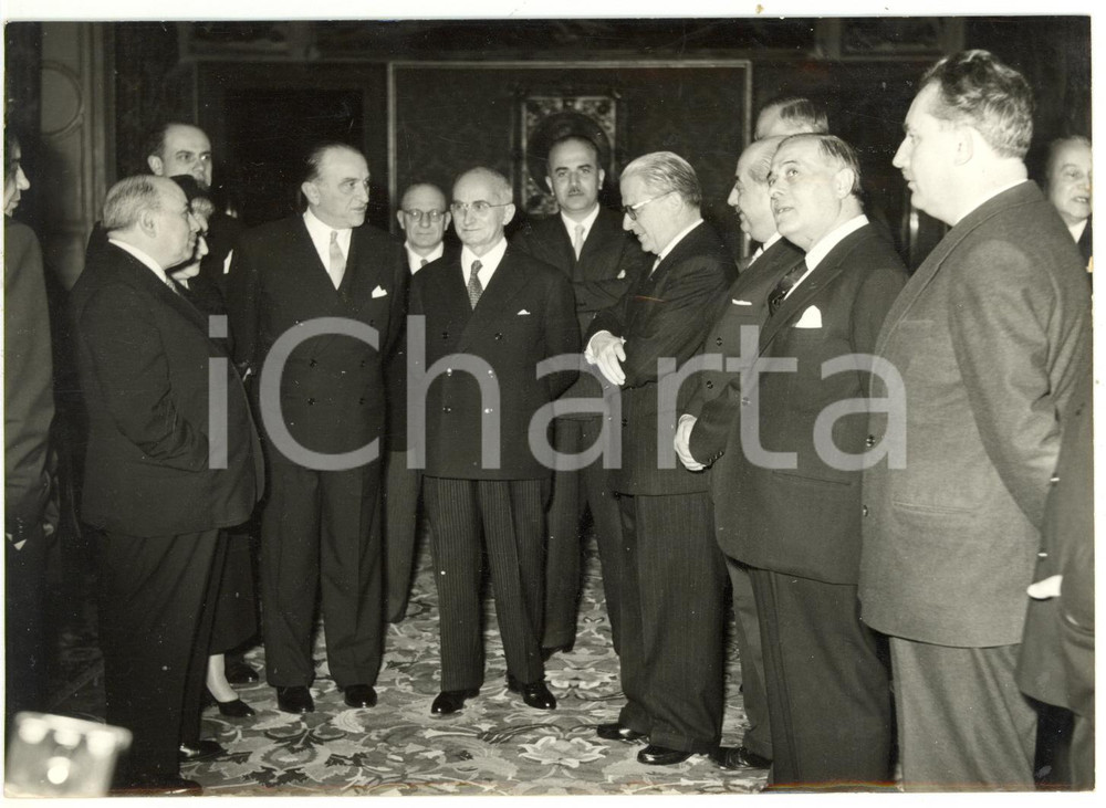 1953 ROMA Cesare MERZAGORA - Luigi EINAUDI - Giovanni GRONCHI *Foto 18x13 cm