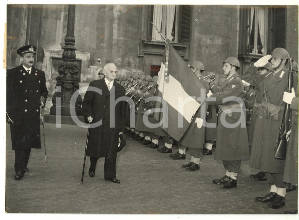 1953 ROMA Parata militare per l'arrivo di Luigi EINAUDI *Foto 18x13 cm