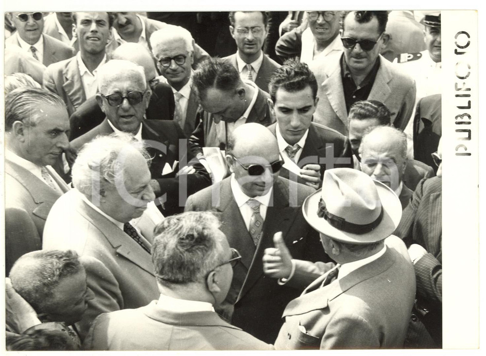 1954 NAPOLI Mario SCELBA accompagnato dal sindaco Achille LAURO *Foto 18x13