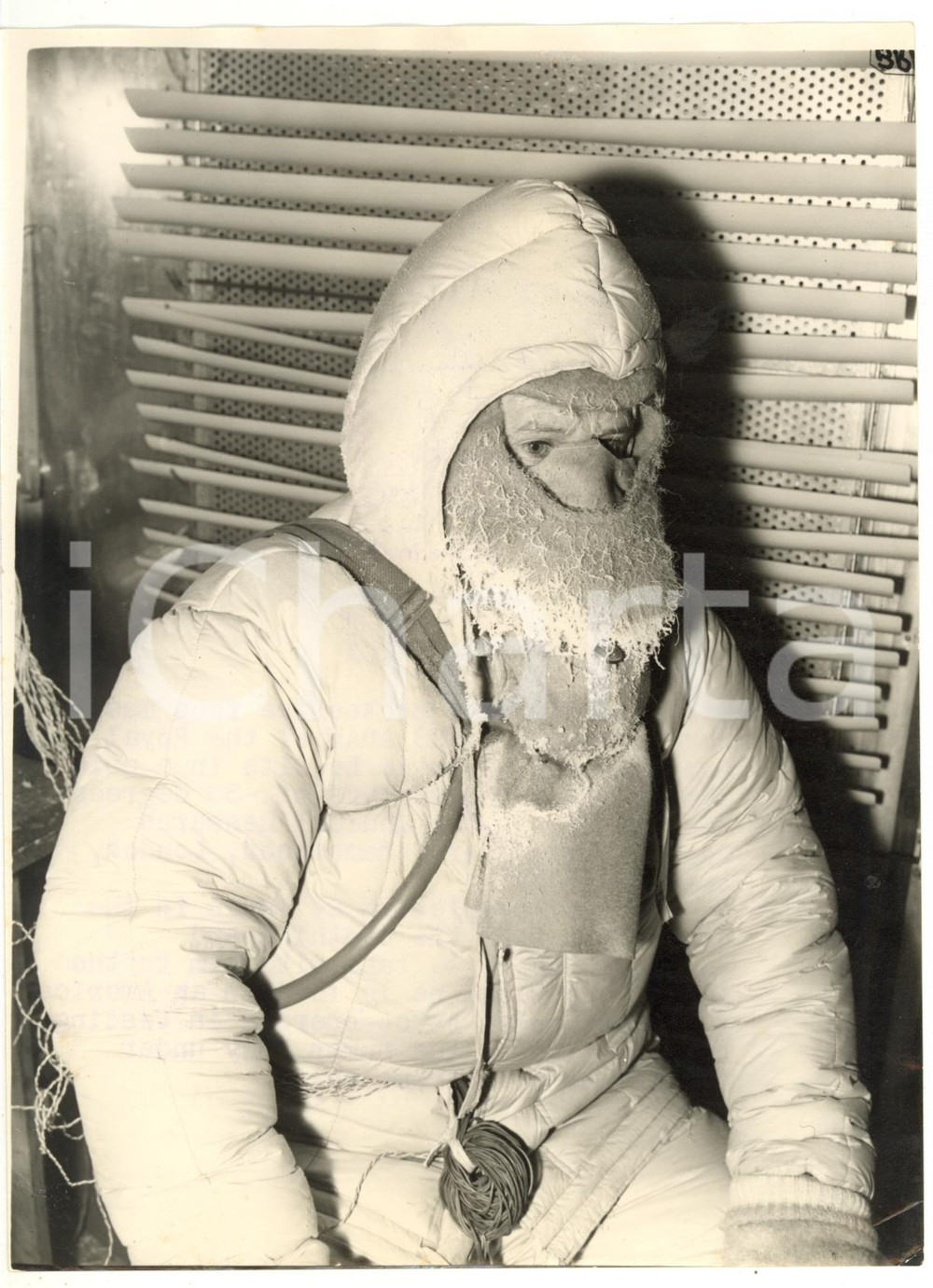 1957 LONDON Medical Research Council - James ADAM wearing a protective face mask