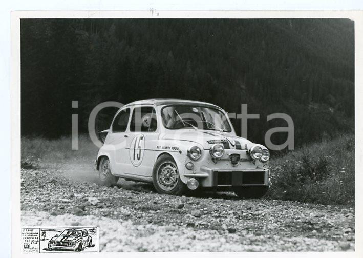 Fotografia d epoca originale 1966 3° Rally SAN MARTINO DI CASTROZZA Jolly Team FIAT ABARTH 1000 Foto 1 1