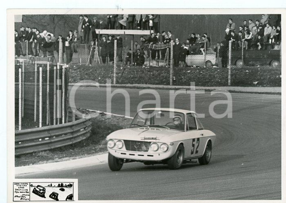Fotografia d epoca originale 1966 Coppa Europa Turismo 4 ore LANCIA Fulvia coupé JOLLY CLUB Foto 18x13 cm 1