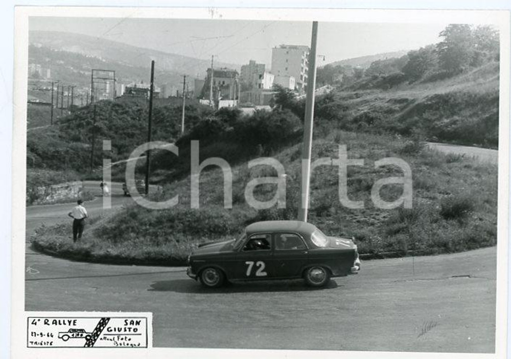 1964 TRIESTE 4Â° Rally SAN GIUSTO Alfa Romeo Giulietta - Foto JOLLY CLUB Fotografia d'epoca.  FAIR/discreto  Formato: 18x13 cm originale e autentica 1