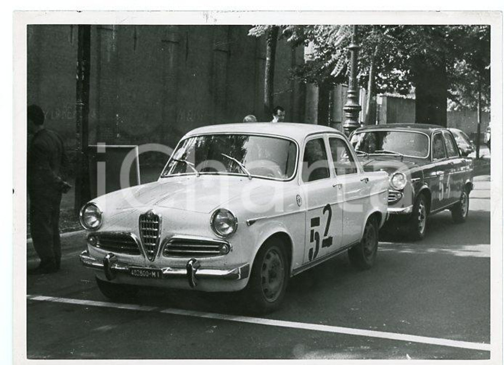 1961 TORINO Rally dei rododendri - Alfa Romeo Giulietta JOLLY CLUB Foto 18x13 Fotografia d'epoca.  GOOD/buono  Formato: 18x13 cm originale e autentica 1