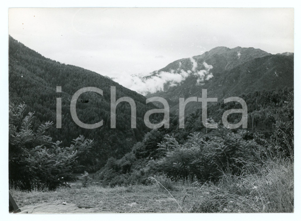 1979 VAL DI NON (TN) Lago di Santa Giustina dietro le montagne - Foto 18x13 cm Fotografia d'epoca con didascalia manoscritta al verso.  FAIR/discreto Lievi smussature agli angoli Formato: 18x13 cm originale e autentica 1