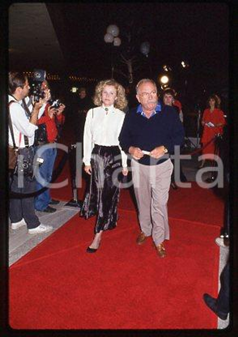 Actor Wilford BRIMLEY with his wife - CINEMA 1987 * 35 mm vintage slide 1