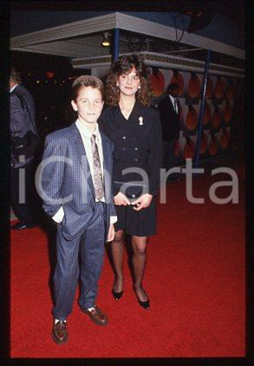 Christian BALE & sister - WESTWOOD Empire of the Sun 1987 * 35mm vintage slide 1