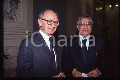 Alexandre LAMFALUSSY Antonio FAZIO - MILANO 1995 ca * 35 mm vintage slide 1