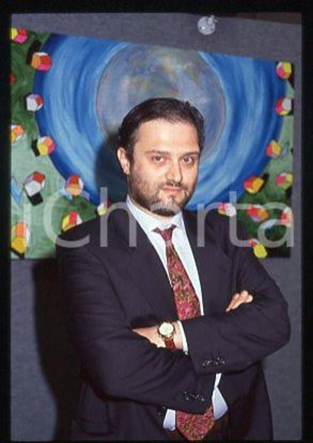 Franco BECHIS - ITALY Portrait of a journalist 1994 ca * 35 mm vintage slide 1