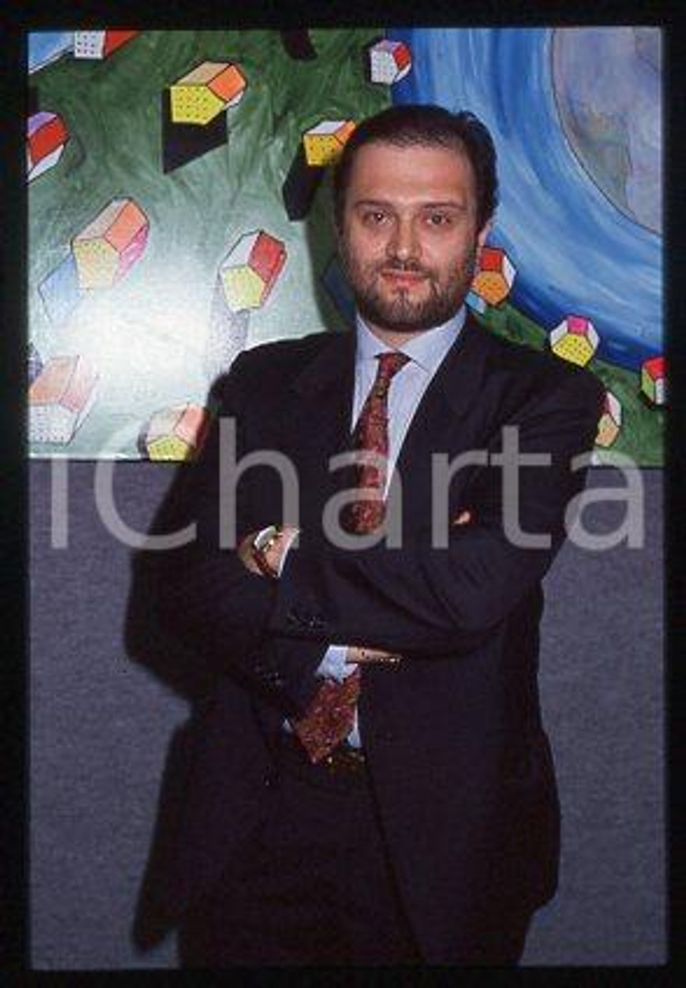 Franco BECHIS - ITALY Portrait of a journalist 1994 ca * 35 mm vintage slide 4