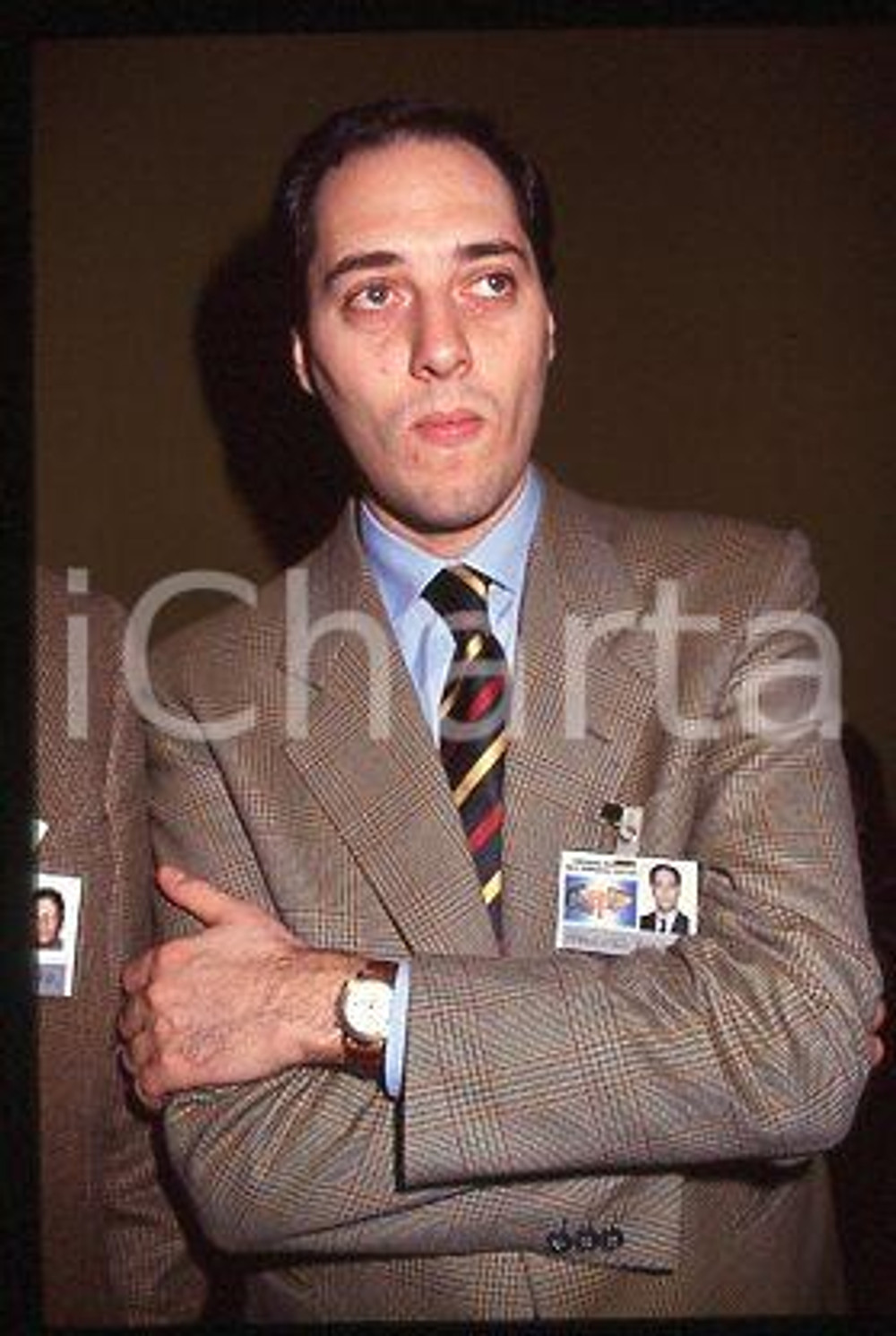 Francesco PIONATI -ITALIA Giornalista RAI Ritratto 1990 ca *35mm vintage slide 1