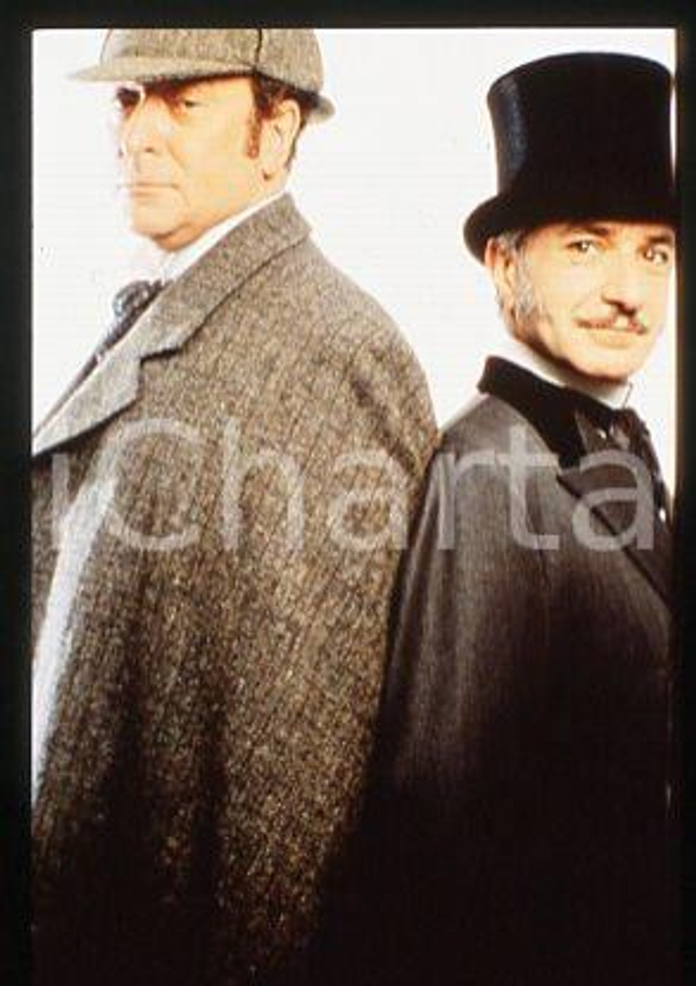 Michael CAINE Ben KINGSLEY - CINEMA Without a Clue 1988 * 35 mm vintage slide 2