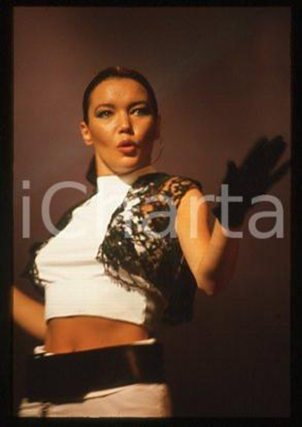 Vivien VEE - MUSIC Italian singer "Americano" 1985 ca * 35 mm vintage slide 1