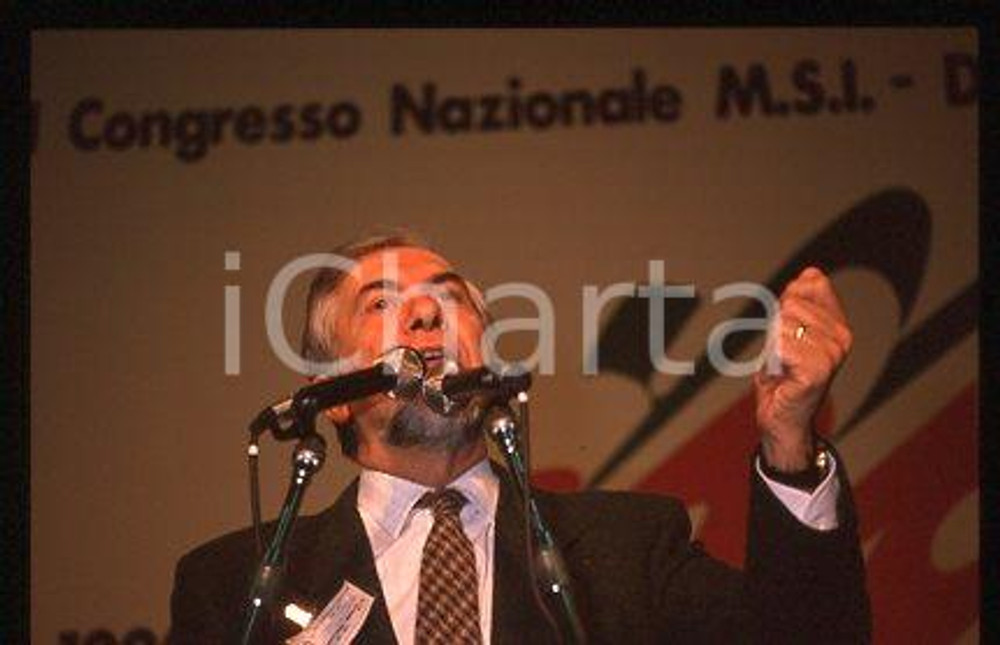 Enzo TRANTINO - POLITICA Congresso Nazionale MSI 1990 ca * 35 mm vintage slide 9