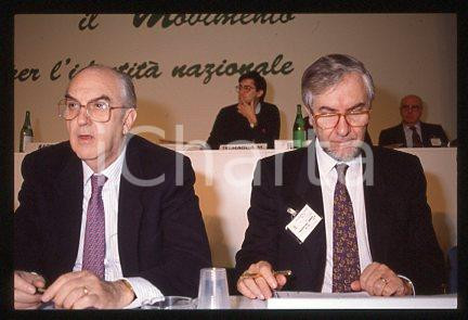 Enzo TRANTINO Alfredo PAZZAGLIA - MSI Ritratto 1990 ca * 35 mm vintage slide 2
