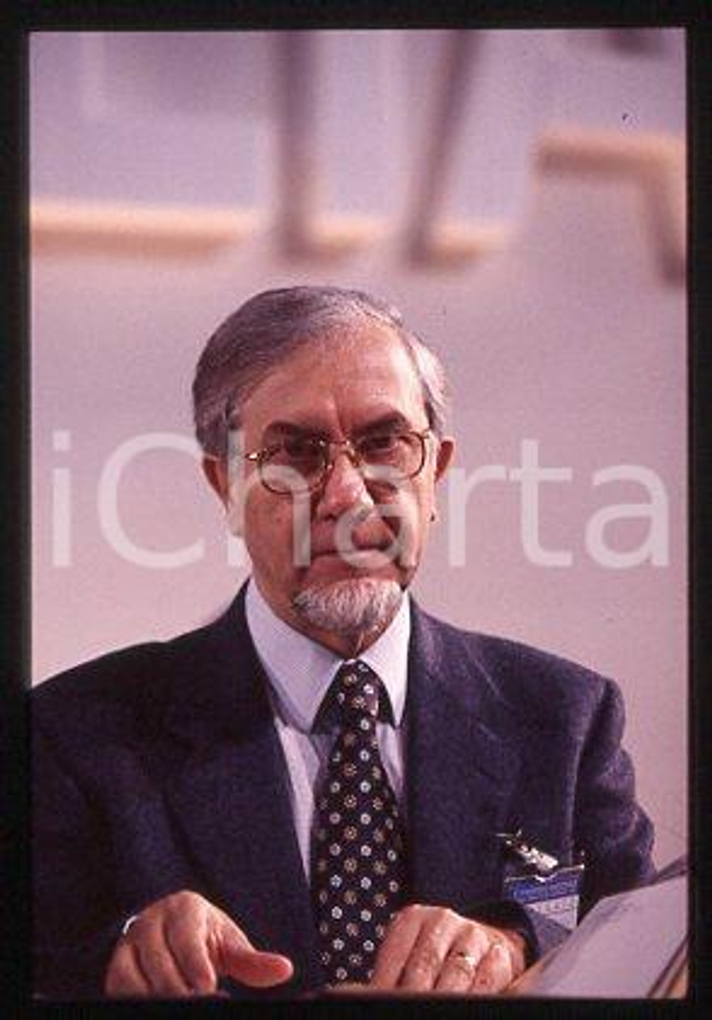 Enzo TRANTINO - MSI Congresso Ritratto del politico 1995 * 35mm vintage slide 15