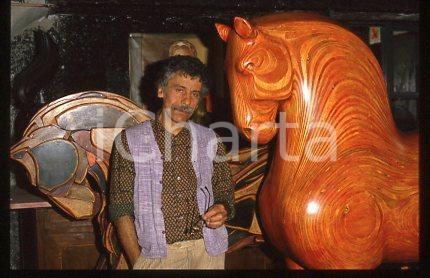 Angelo BARCELLA - ARTE ITALIA Scultore dei cavalli 1990 ca *35mm vintage slide 1