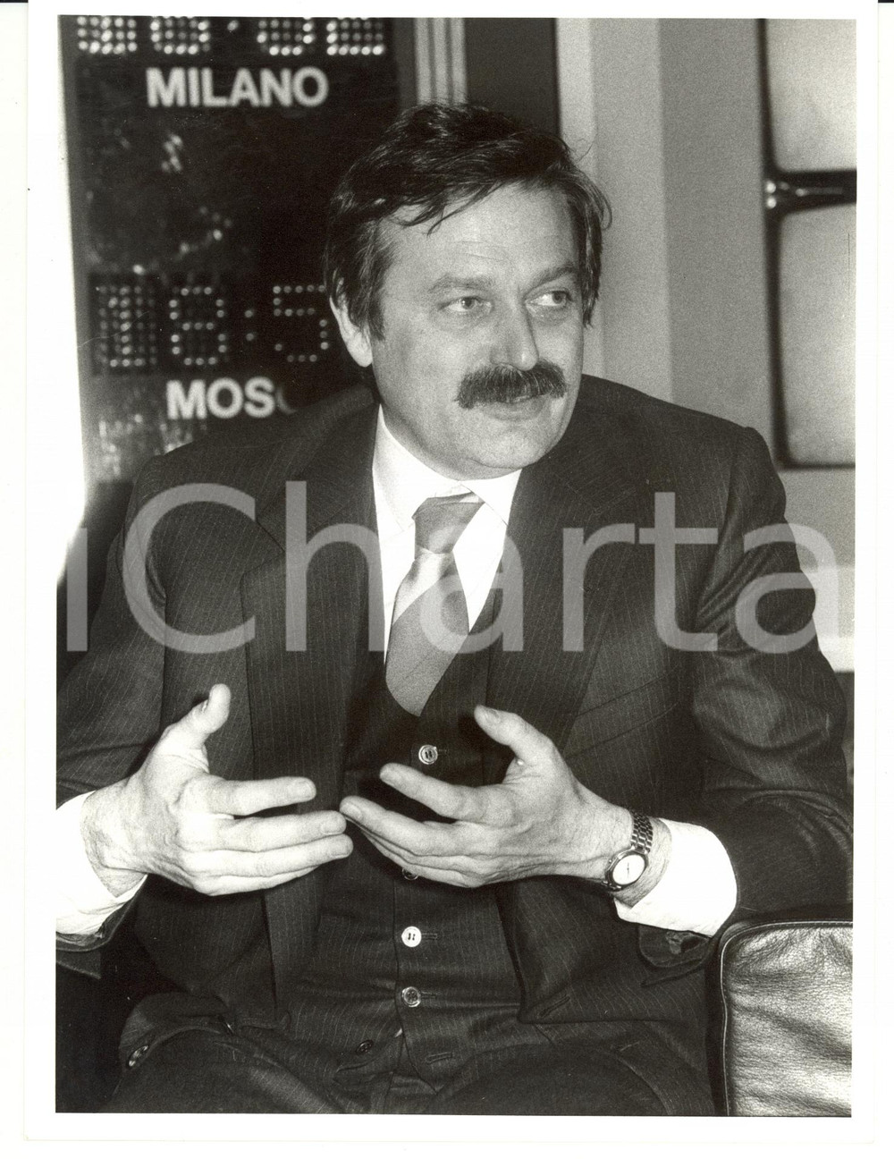 1985 ca MILANO Giuseppe GAFFINO presidente Ordine Agenti di Cambio *Foto 18x24