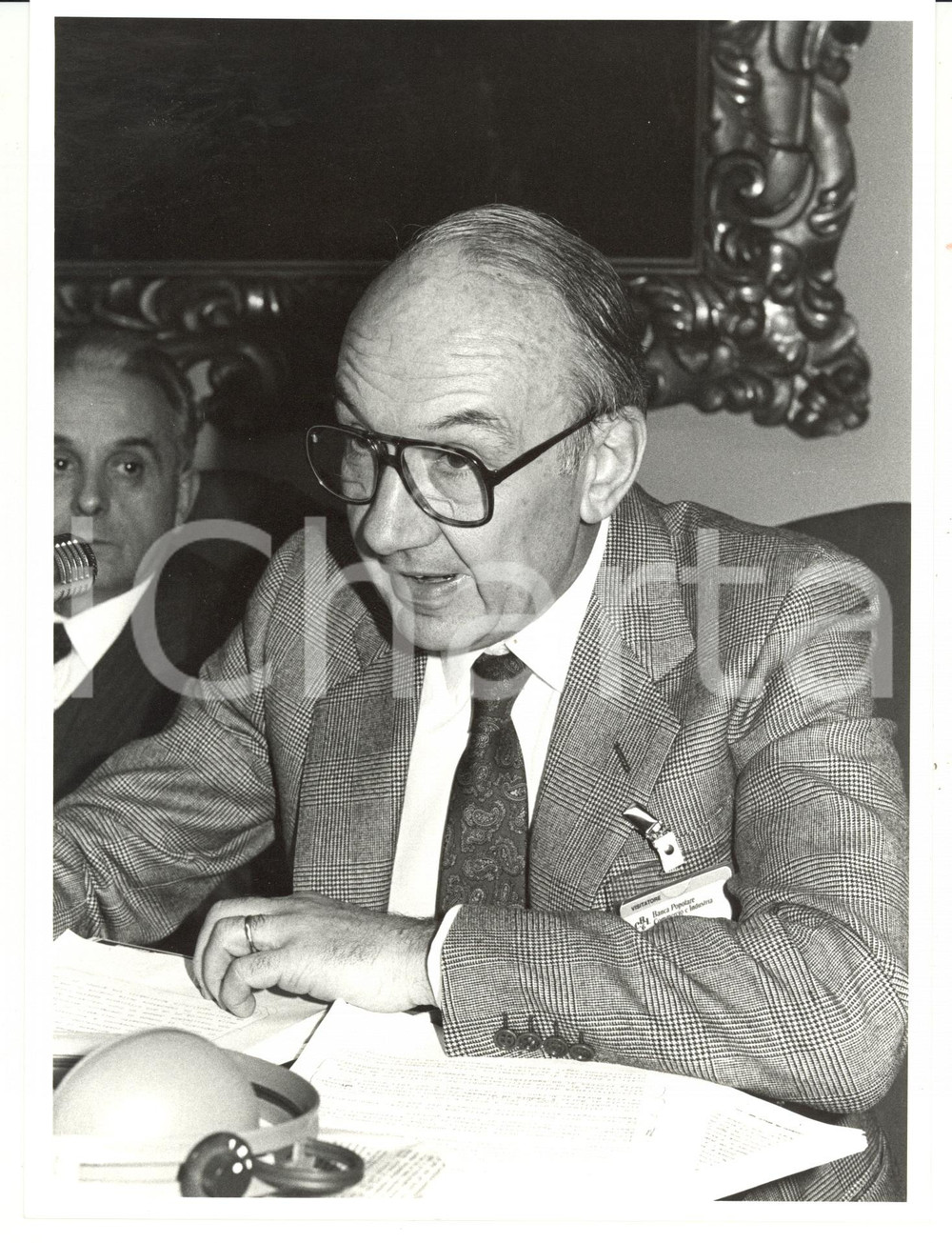 Fotografia d epoca originale 1985 ca MILANO Convegno BPCI  Ettore FUMAGALLI Comitato Agenti di Cambio Foto 1