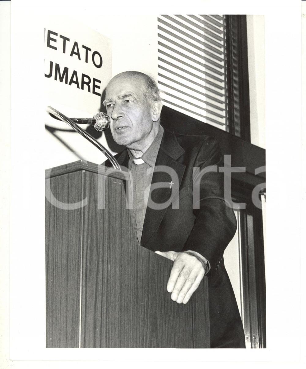 1985 ca Padre Carlo BALDOVINO DI ROVASENDA durante un convegno *Foto 20x25