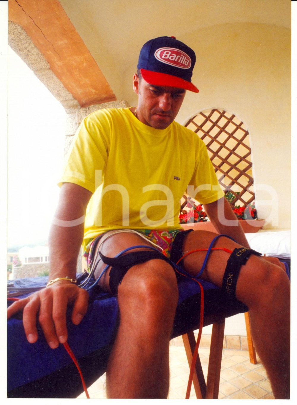 2000 ca Sciatore Alberto TOMBA misura la pressione *Fotografia 15x21