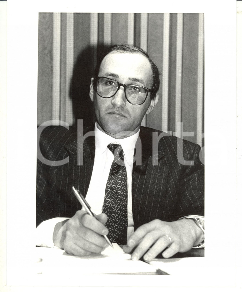 1985 ca Ritratto dell'industriale Roberto POLLI durante una conferenza *Foto